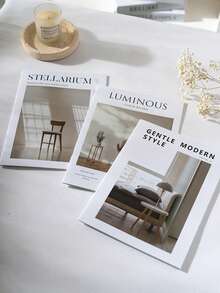 Ins Style Minimalist English Magazine Photography Prop, Office Living Room Bookshelf B&B Decor, Photo Shoot & Live Streaming Background - one-size - View 1