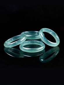 Pinannie 3mm Thin Stackable Blue Green Jade Rings For Women, Natural Stone Gemstone Band Ring, Feng Shui Lucky Jewelry, Gift For Her, US Size 4-12 - Blue-green - View 9