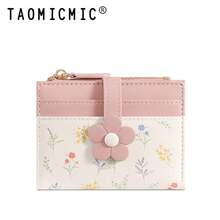 Women's Small Foldable Wallet, Cute Floral PU Material Wristlet, Portable Card Holder, 3D Flower Decor, Multi-Card Slots, ID Window, Coin Purse - Multicolor - View 11