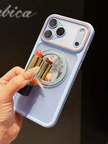 Casing Ponsel Cermin Putar Biru Muda dengan Bingkai Lensa Jendela Besar, Pelindung Anti Jatuh Gaya INS Full Coverage untuk Wanita, Cocok untuk iPhone 18/17/16/11/15/14/13/12 Pro Max Plus, Hadiah Ulang Tahun Sempurna untuk Wanita, Pria, Saudari, Pelindung Ponsel Anti Jatuh untuk Penggunaan Sehari-hari - Dusty Blue - View 2