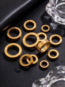 10Pcs Stainless Steel Gold Plated Smooth Closed Link Rings, Large Hole Hollow Circle Connector, DIY Bracelet Necklace Jewelry Making Accessories - Connecting Ring - View 2