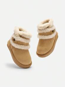 Balabala Classic Minimalist Winter Snow Boots For Boys And Girls, Soft And Warm Children's Boots - Light Khaki - View 4