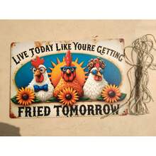 2D Funny Rooster & Chicken Quote Wooden Sign, Suitable For Yard Wall Decor, Fence, Garage, Indoor Wall Decoration, Great Gift/No Electricity Required - TM32 - View 11