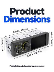 4.1 Inch Touchscreen Car Radio With Wired Android Auto, CarPlay, Bluetooth, FM, USB, Mirrorlink, 7-Color Lighting Car Audio System - MP5 - View 10
