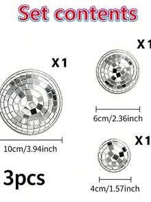 12pcs Disco Ball Wall Decor Hanging Ornaments, Self-Adhesive, Mixed Size Mirror Silver Hemisphere Set, Home Interior Decoration, Party Decor And Photo Props - Multiple Styles - View 14