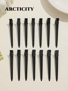 Arcticity 10/20/30/50pcs 3.35 Inch Metal Crocodile Hair Clips With Styling Combs Set, Women's Hair Styling Tools, Curly Hair Accessories, Autumn Travel Gift - Black - View 3