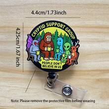 Retractable D Card Holder Reel With Cute Cartoon Design, Nurse Hospital Badge Holder Office Lanyard 1pc - X956 - View 4