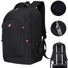 17.3" Men Women Laptop Backpack Waterproof 40L Large Rucksack Travel School Bag - Black - View 1