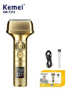 Kemei Men's Electric Shaver Foil Shaver Wireless USB Rechargeable Rotary Razor Beard Trimmer Wet And Dry Use Portable Travel Shaver Suitable For Beard Styling And Daily Trimming Men's Gift - Gold - View 10