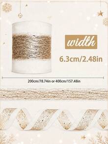 Ruy băng satin kim loại đính kim sa vàng viền trắng, phù hợp trang trí cây thông Noel, gói quà, làm nơ đám cưới và vòng hoa, ruy băng satin thủ công polyester kim sa vàng bóng bền, phù hợp cho đồ thủ công DIY, trang trí nhà cửa, phụ kiện tiệc Giáng Sinh - nhiều màu - Xem 11