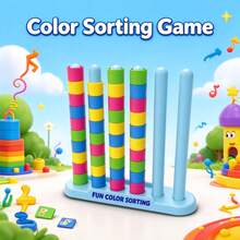 10pcs Color Sorting Stacking Pillars Educational Desktop Game, Birthday Christmas Easter Party Small Gift Box, Holiday Gift, Prank Toy, Logical Thinking Competitive Leisure Toy - Multicolor - View 4
