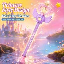 1PC Fairy Wand Water Gun - Princess Magic Water Play Wand - Children's Pull-Up Spiral Water Toy - Pool Game - Water Park - Interactive Game - Holiday Game - Festival Gift - Multicolor - View 6