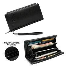 KAIDUCH Vintage Men's Clutch Bag Large Capacity Multi-Compartment Handbag Suitable For Daily Commute Portable Phone Storage Fashion Zipper Pocket, Secure Travel Organizer Bag Business Briefcase Perfect Gift For Men - Black - View 2