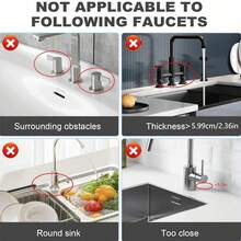 Kitchen Sink Splash Guard Silicone Faucet Mat 5° Sloped Design For Easier Drainage 90° Foldable Design Fits Multiple Sink Countertops Kitchen Supplies Kitchen Accessories Kitchen Tools - Multi-color - View 6