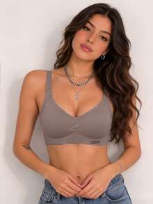 2pcs Seamless Push-Up Bra For Women With Small Bust, Breathable Wire-Free Fixed Cup Design, Side-Boob Coverage, Anti-Sagging, With Non-Removable Cups, Skin-Friendly, Suitable For Sleep And Daily Home Wear - Multicolor - View 5