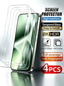 Navigator 4pcs Full Coverage Tempered Glass Screen Protector, High Definition Clear, Anti-Fingerprint, Responsive Touch, Precise Fit, Compatible With Phone Cases, Scratch Resistant, Bubble-Free Installation, Easy Application, Compatible With Google Pixel 11/11 Pro/11 Pro Fold/11A/11 Pro XL/Pixel 10/10 XL/9/9 Pro XL/9a/8/8a/8 Pro/7/7a/6/6a And Other Models - Clear - View 9