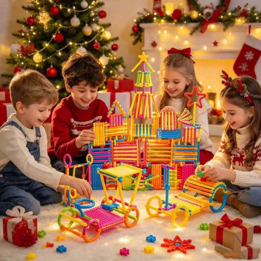 somoving 100pcs STEM Magic Wand Building Block Set - Teens Educational Construction Toy, Unleash Kids Imagination, Engineering Kit, Multicolor & Shapes, Perfect Gift For Birthday & Holidays,Back To School,Children's Gifts - Multicolor - View 1