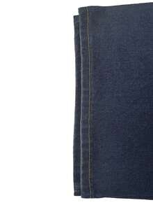 1pc Justice Brother Vintage Washed Loose Fit Wide Leg Distressed Boyfriend Jeans, Casual & Unisex Design - Royal Blue - View 6