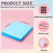 400Pcs Nail Dust Collector Filter Paper, Disposable - Multicolor - View 3