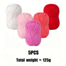 1/5Pcs 120g Comfortable Soft 4‑Ply Mixed‑Color Yarn Set, Yarn For Crochet, Hand Sewing Knitting Crochet Yarn For Beginner, Ideal For DIY Crafts Creating Hats, Scarves, Handbags & Handmade Gifts - Multiple Styles - View 11