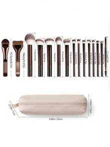 Makeup Brush Set With Case, Soft Bristles, Foundation, Powder, Blush, Concealer, Eyeshadow Brush, CRUELTY-FREE & VEGAN#Handle Color:20 PCS - Brown - View 11