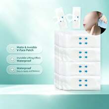 Matte Invisible V-Face Lifting Tape, PU Film Elastic Facial Patch, Breathable Waterproof, Easy To Apply And Remove, Instant Face Slimming For Party And Daily Makeup - Multi-color - View 3