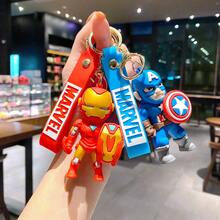 Hasbro Avengers Superhero 3D PVC Keychain, Marvel Q Version Character Key Ring With Logo Strap, Spider-Man Iron Man Captain America Bag Pendant, Car Key Accessory For Movie Fans Gift - One Size - View 3