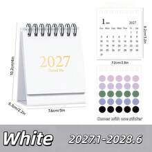 1pc Super Mini 2027 Calendar With Color Dot Stickers Simple Style Portable Size Planner Notepad Desk Accessories Office School Memo Board - Multicolor - View 11