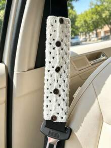 1PC Woven Car Seat Belt Shoulder Pad Cover, Personalized Handmade Crochet Shoulder Guard - Shoulder Pads - View 3