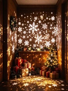 1pc LED Christmas/Snowflake Projection Night Light, USB Powered, Rainbow Beam, Adjustable Angle, Snowflake Effect, Suitable For Room Decoration, Holiday Decoration, Suitable For Home, Wedding, Party, Christmas, Halloween - Multicolor - View 4