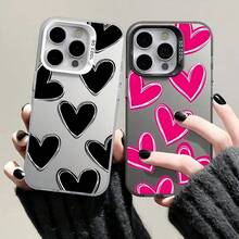 Phone Case Suitable For 16 15 17 Pro Max 14 13 12 11 7 8 Plus XS X XR Art Heart Shockproof - White - View 8