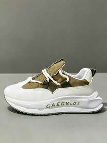 Loose Breathable Fashion Sports Casual Shoes Thick Sole Height Increasing Highly Attractive Non-Slip Wear-Resistant Versatile Men's Shoes - White and green - View 2