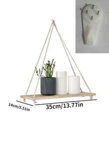 Bohemian Style Wall Shelf 1/2/3/4 Tier Design, Suitable For Indoor Plants, Books And Home Decor - Multicolor - View 7
