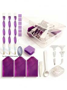 Set Alat dan Aksesori Lukisan Berlian, Termasuk Kotak Penyimpanan Portabel, Pena Berlian Ergonomis, Bantalan Lilin Persegi, dan Baki Penyortir, Cocok untuk Lukisan Seni, Set Alat Kerajinan Stiker Berlian Portabel, Cocok untuk Para Penggemar - A - View 12