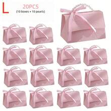 20/10/1pc Pearl Handle Decorative Paper Gift Box, Exquisite Pink Gift Packaging Box, Suitable For Gift Sets, Small Gift Bags, Wedding Gifts, Party Decor, Halloween And Christmas Gift Decoration - Multicolor - View 11