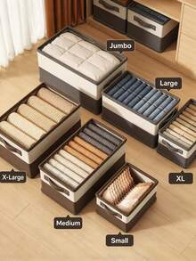 1pc Quilt Storage Box, Hard Drawer-Style Storage Box With Handle, Clothing Storage Container, Home Organizer Box With Dividers, Foldable Layered Storage Basket, Suitable For Storing Clothes, Underwear, T-Shirts, Quilts, Decorations, Holiday Decor - L - View 2