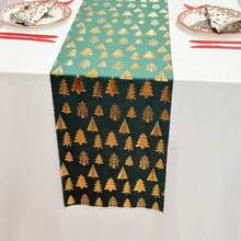 1pc Christmas Table Runner Multicolor Luxury Seasonal Winter Dining Table Decor Coffee Table Decor Suitable For Home Kitchen Restaurant Party Holiday Indoor Outdoor - Multicolor - View 2