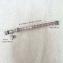 2pcs Pet Collar With Flower/Paw Print Pendant, Adjustable Dog Cat Holiday Gift - Multicolor - View 4