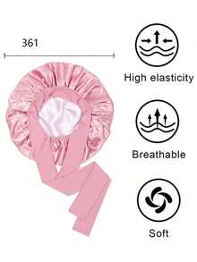 1pc Satin Bow Sleep Cap, Soft Hair Bonnet, Suitable For Curly, Braided And Natural Hair, Multiple Colors, Essential For Hair Car ,Travel And Gift - Multicolor - View 5