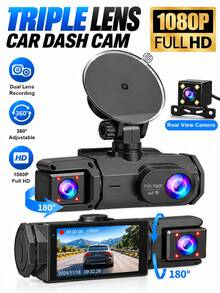 Kamera Dasbor Lensa Ganda HD 1080P (Depan dan Belakang) dengan Layar IPS 2 Inci, Sudut Pandang Lebar Depan 170° dan Sudut Pandang Lebar Belakang 140°, Sistem Bantuan Mengemudi ADAS, Sensor G, Perekaman Berulang, Penglihatan Malam, dan Mode Parkir 24 Jam – Kartu SD Tidak Termasuk - A - View 2