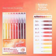 9pcs Morandi Color Gel Pen Set, Gradient Transparent Barrel, 0.6mm Ballpoint Tip, Suitable For Drawing, Fluorescent Marking, Student Back To School Stationery Gift - Multi-color - View 8