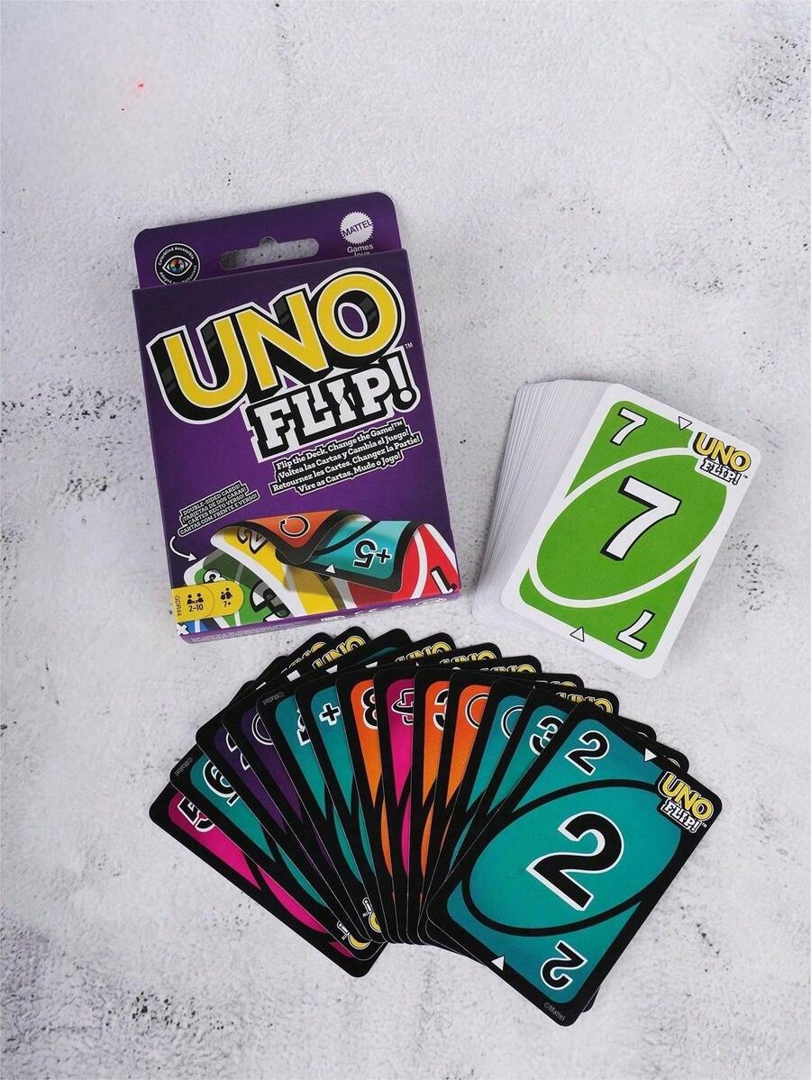 1pc Double-Sided Flip Card Game, Party Tabletop Game, Family Gathering Game, Travel Game, Interactive Strategy Game, Group Activity Game, Casual Tabletop Game, Holiday Entertainment Game - Multicolor - View 1