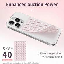 2PCS Silicone Double Sided Suction Cup Phone Case Mount, Sticky Phone Grip With Higher Suction Power Compatible With Iphone, Hands-Free Phone Accessories Holder For Selfies And Videos - 2pcs Transparent - View 5