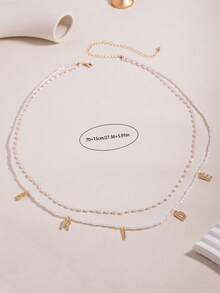 Double Layer Decorative Waist Chain BRIDE Letter Pendant Waist Ornament, Bridal Gown Accessory, Pre-Wedding Party Travel Photography Outfit Accessory - Multicolor - View 3