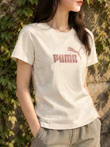 Puma Women's ESS METALLIC No.1 Logo T-Shirt, Short Sleeve, Casual Daily Commute, Outdoor Sports - 694455-87 - View 2