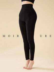 MOIRÉALLURE 1雙日常穿著抓絨內裡緊身褲 - 黑色 - 查看 5