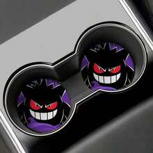 Hasbro 2pcs/Set Gengar Pokémon Car Cup Holder And Door Slot Mats, Cartoon Car Interior Anti-Slip Storage Mats - Purple Anti-slip Car Mat - View 3