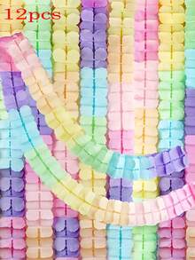 12/6/3/1pc Macaron Rainbow Party Decoration Garland/Wreath, Multi-Color Clover Paper Garland, Colorful Paper Garland, Clover Pattern, Colorful Ribbon Garland, Suitable For Birthday Party And Colorful Theme Party Decoration - Multicolor - View 13