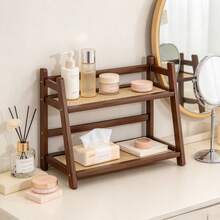 Vintage Wooden Desktop Organizer, Vertical Storage Rack, Painted Material, Retro Texture, Durable Wood, Space-Saving Design, Suitable For Coffee Table To Hold Cups And Coffee Beans - Multicolor - View 2