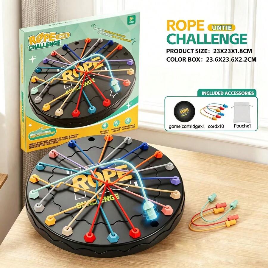 Untie The Rope Logic Board Game, Fun Interactive Rope Untying Tabletop Game, Casual Brain-Burning Strategy Game, Spatial Logic Game, Fun Challenge Board Game, Family Gathering Time-Killing Gadget - Multicolor - View 1